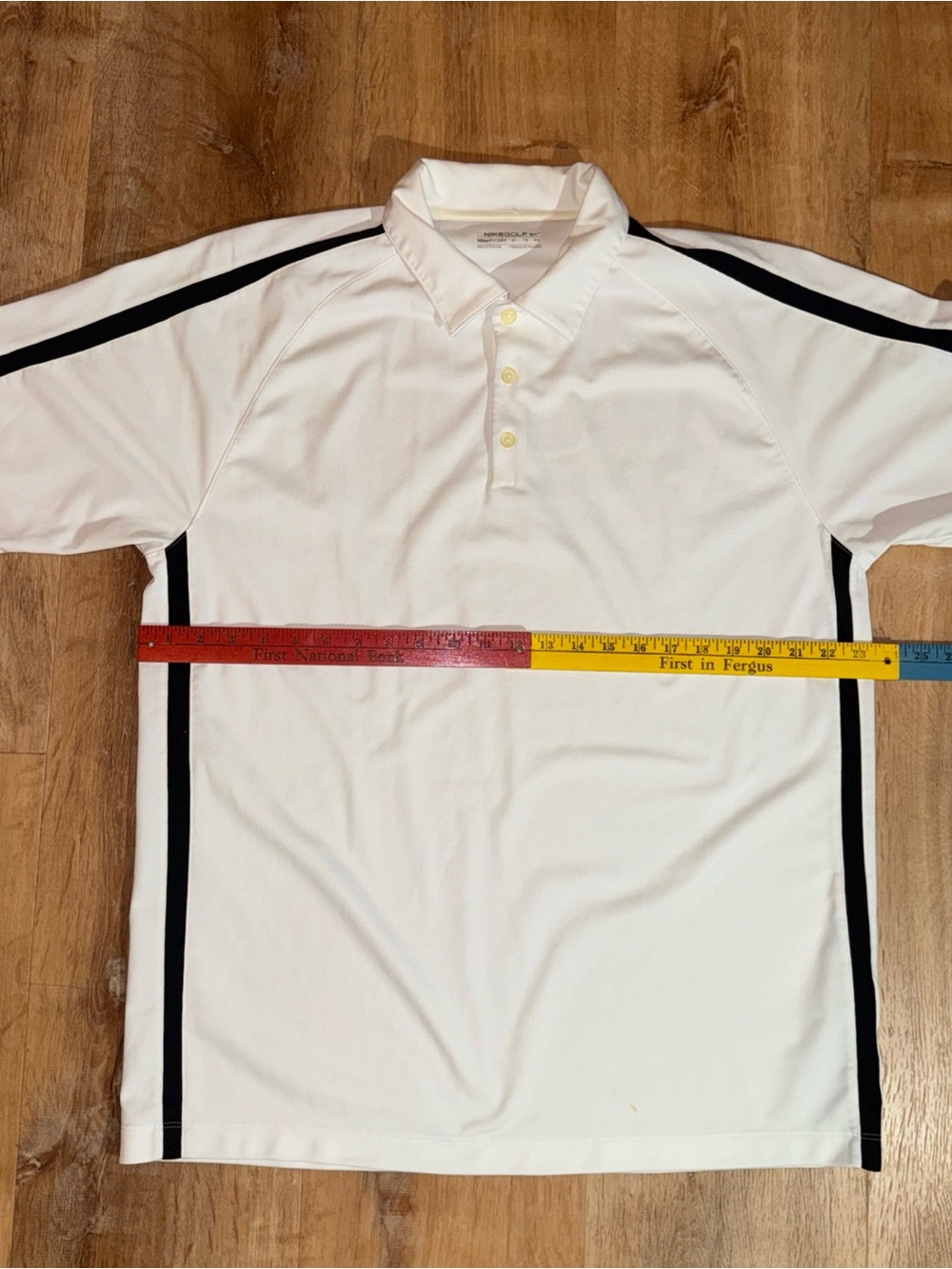 Nike Dri-FIT Polo Shirt Mens XL White Embroidery Golf Performance Short Sleeve